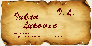 Vukan Lupović vizit kartica